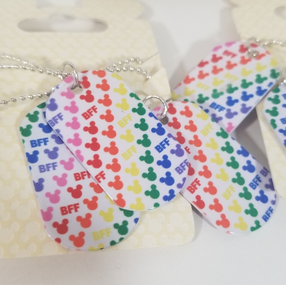 Disney Parks BFF Pride Dog Tags Rainbow lot of 6